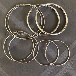 COPY - 4 pair hoop golden earrings NWT